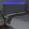 vidaXL LED Kopfteil Hellgrau 163x16x118/128 cm Stoff