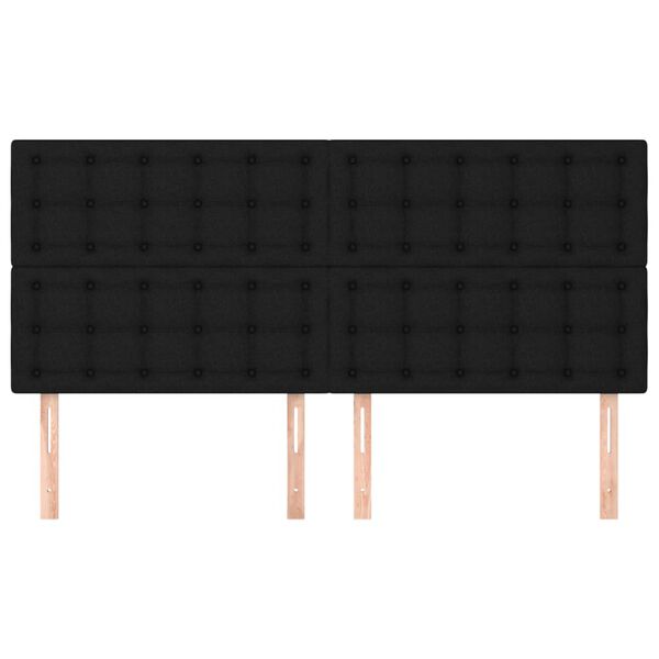vidaXL Kopfteil Schwarz 160 x 5 x 118/128 cm Stoff