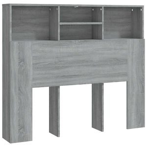 vidaXL Kopfteil mit Ablagen Grau Sonoma 120x19x103,5 cm