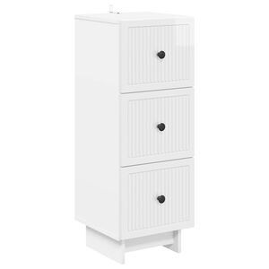 vidaXL Schubladenschrank Hochglanz Wei&szlig; 33 x 34,5 x 90 cm