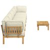 vidaXL Sofa Set mit Kissen Uni 6 pcs Creme Massivholz Akazie