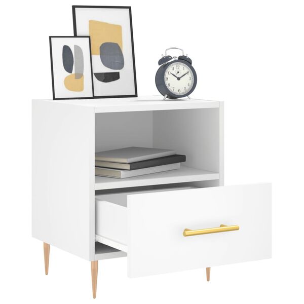 vidaXL Nachttische 2 Stk. Wei&szlig; 40x35x47,5 cm Holzwerkstoff
