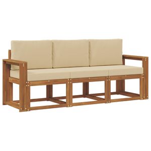 vidaXL Outdoor-Sofagarnitur 3 stk. Natur und Beige
