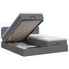 vidaXL Ottoman-Bett mit Matratze und LED Dunkelgrau 200 x 200 cm Stoff