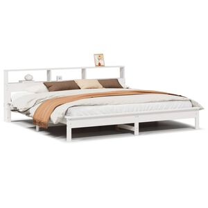vidaXL Massivholzbett ohne Matratze Wei&szlig; 200x200 cm Kiefernholz