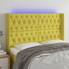 vidaXL LED Kopfteil Gr&uuml;n 147x16x118/128 cm Stoff