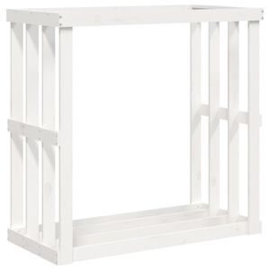 vidaXL Outdoor-Kaminholzregal Wei&szlig; 108x52x106 cm Massivholz Kiefer