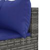 vidaXL 9-tlg. Garten-Sofagarnitur mit Kissen Grau Poly Rattan