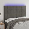 vidaXL LED Kopfteil Dunkelgrau 144x5x118/128 cm Samt