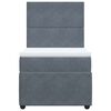 vidaXL Boxspringbett mit Matratze Dunkelgrau 90x190 cm Samt