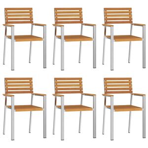 vidaXL Gartenstuhl 6 pcs &Ouml;l-Natur 56 x 54,5 x 87 cm Massivholz Akazie