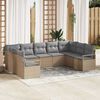 vidaXL Gartensofa-set mit Kissen 9 pcs Beige und Hellgrau Poly-Rattan