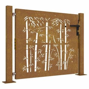 vidaXL Gartentor 100x100 cm Cortenstahl Bambus-Design