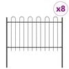 vidaXL Gartenzaun 8 pcs Grau 13,6 x 1 m Pulverbeschichteter Stahl