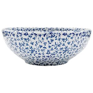 vidaXL Aufsatzwaschbecken Wei&szlig; und Blau Rund &Oslash;41x14 cm Keramik
