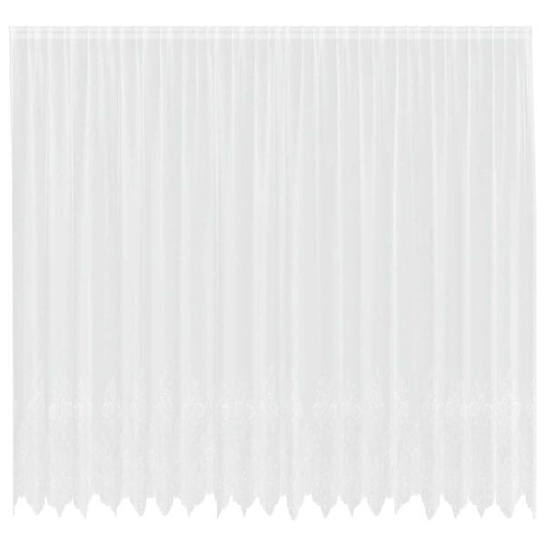 vidaXL Spitzenvorhang mit Vorh&auml;ngen Floral Wei&szlig; 300 x 500 cm Polyester
