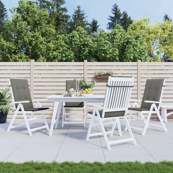 vidaXL Hochlehner-Auflagen 4 Stk. Melange Dunkelgrau 120x50x4 cm Stoff