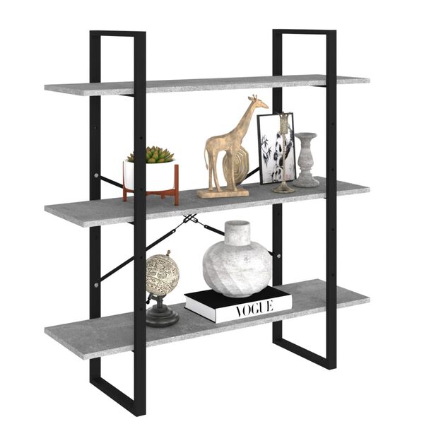 vidaXL B&uuml;cherregal Betongrau 100x30x105 cm Holzwerkstoff
