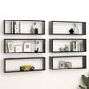 vidaXL W&uuml;rfelregale 6 Stk. Schwarz 80x15x26,5 cm Holzwerkstoff