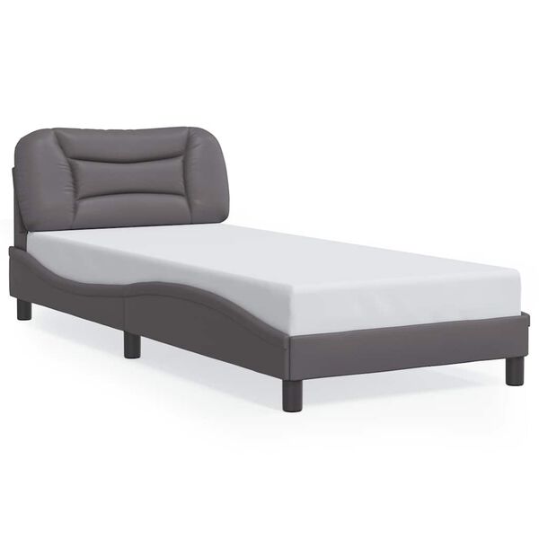 vidaXL Bettgestell ohne Matratze "Hvar" Grau 80x200 cm Kunstleder