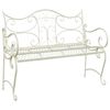 vidaXL Gartenbank 2-Sitzanzahl 114 x 56,5 x 90 cm Stahl Antik Wei&szlig;