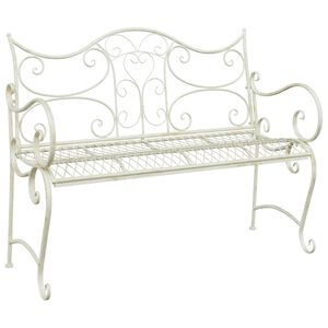 vidaXL Gartenbank 2 -Sitzer 114 x 54 x 90 cm Stahl Antik Wei&szlig;