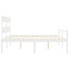 vidaXL Seniorenbett mit Kopfteil Wei&szlig; Super Kingsize Massivholz