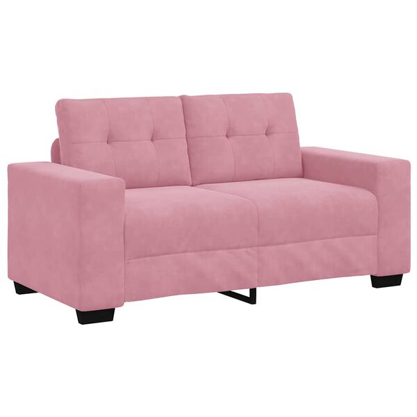 vidaXL | Zweisitzer-Sofa | mit Kissen Rosa Samt
