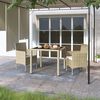 vidaXL 3-tlg. Garten-Essgruppe Poly Rattan und Hartglas Beige