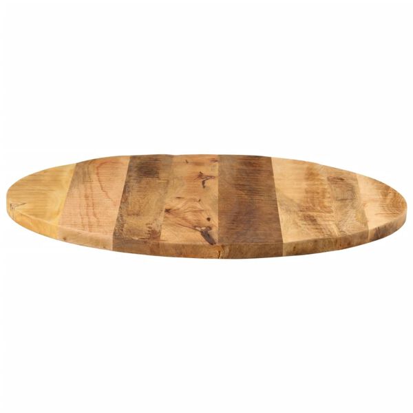 vidaXL Tischplatte &Oslash; 90x2,5 cm Rund Raues Massives Mangoholz