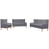 vidaXL 3-tlg. Sofa-Set Stoff Grau