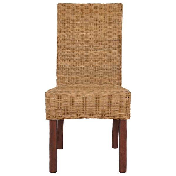 vidaXL Esszimmerst&uuml;hle 2 Stk. Braun Nat&uuml;rliches Rattan