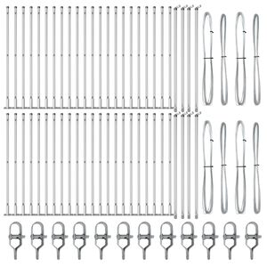 vidaXL Zaunpfosten Sonstiges 52 pcs Grau 3,2 x 3,2 x 110 cm Stahl