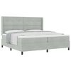 vidaXL Boxspringbett mit Kopfteil Hellgrau 200 x 200 cm Samt