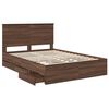 vidaXL Bettrahmen Braun Eichen-Optik 135 x 190 cm Ingenieurs Holz