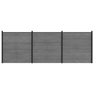 vidaXL zaunset 526 x 186 cm WPC und Aluminium Grau