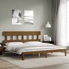 vidaXL Massivholzbett mit Kopfteil Honigbraun 200x200 cm