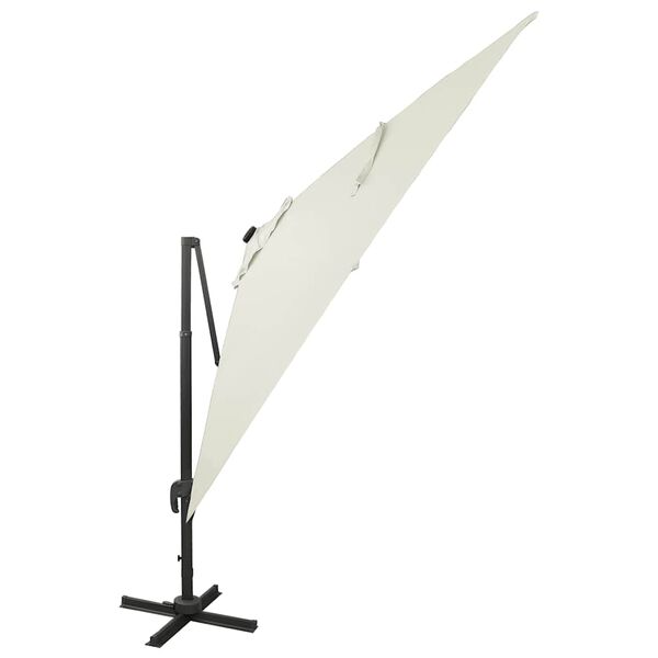 vidaXL Ampelschirm mit LED-Beleuchtung 300 cm Sandwei&szlig;