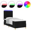 vidaXL LED Boxspringbett mit Matratze Schwarz 100 x 200 cm Stoff