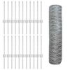 vidaXL Zaun mit Pfosten Silber 0,4 x 50 m Stahl