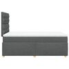 vidaXL Boxspringbett mit Matratze Dunkelgrau 120x200 cm Stoff