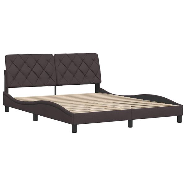 vidaXL Bettgestell ohne Matratze Dunkelbraun 160x200 cm Stoff