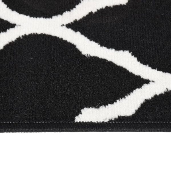 vidaXL Teppichl&auml;ufer BCF Schwarz und Wei&szlig; 100x400 cm
