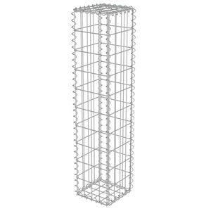 vidaXL Gabionenwand mit Abdeckung Verzinkter Stahl 20&times;20&times;100 cm
