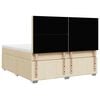 vidaXL Boxspringbett mit Matratze Creme 180x200 cm Stoff