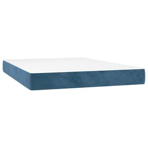 vidaXL Taschenfederkernmatratze Mittel Dunkelblau 140x190x20 cm Samt