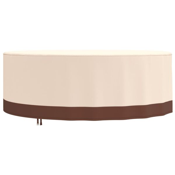 vidaXL Gartenm&ouml;bel-Abdeckung Rund Beige &Oslash; 244x71 cm 600D Oxford