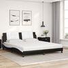 vidaXL Bett mit Matratze "Zadar" Schwarz und Wei&szlig; 180x200 cm Kunstleder
