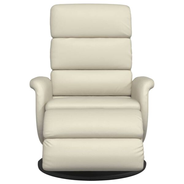 vidaXL Relaxsessel mit Fu&szlig;teil Creme Kunstleder