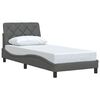 vidaXL Bettgestell ohne Matratze Dunkelgrau 90x190 cm Stoff